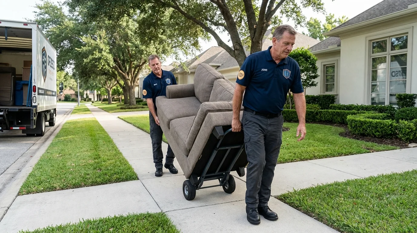 Local residential moving crew loading furniture in Haines City, FL