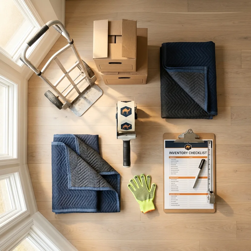 Professional moving supplies and packing materials layout for Haines City residential relocations
